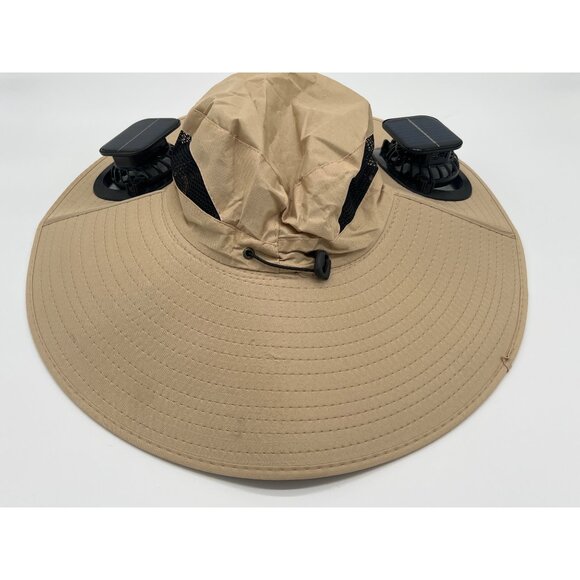 Solar-Powered Wide-Brim Sun Hat With Dual Cooling Fans - Picture 2 of 5